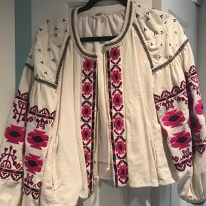 Free People Embroidered Jacket/ Blouse